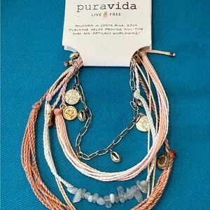 Pura Vida Multicolor cowrie shell Charm Bracelet Set